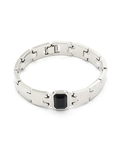 Steve Madden Faux Stone Gem Watch Chain Bracelet