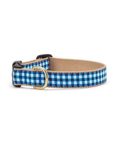 Up Country Navy Gingham Dog Collar