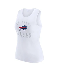Wear by Erin Andrews Women's White Buffalo Bills Ribbed Graphic Tank Top