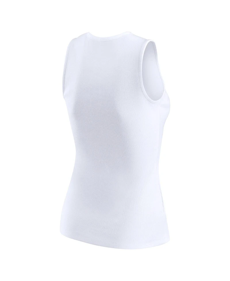 Wear by Erin Andrews Women's White Dallas Cowboys Ribbed Graphic Tank Top