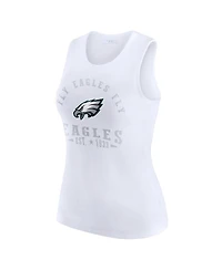 Wear by Erin Andrews Women's White San Francisco 49ers Ribbed Graphic Tank Top