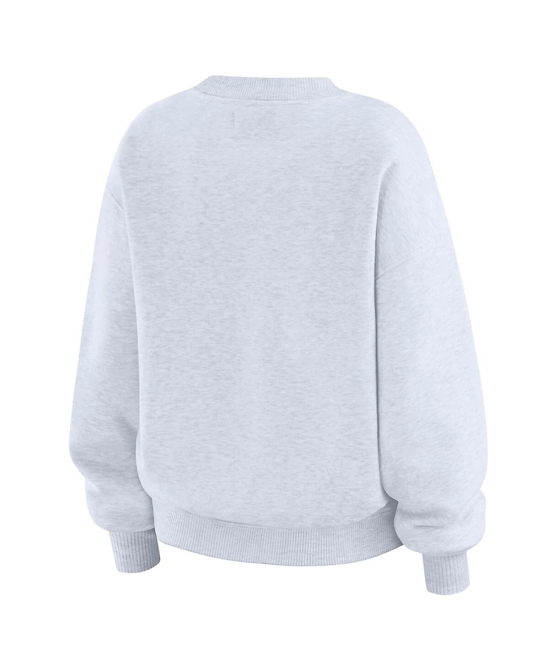 Wear by Erin Andrews Women's Heather Gray New York Knicks Crew Neck Sweatshirt