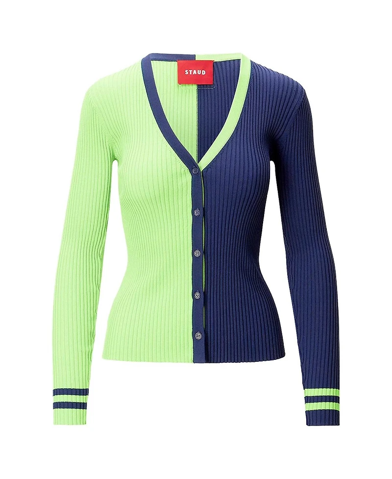 Staud Women's Neon Green/Navy Seattle Seahawks Cargo Sweater