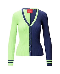 Staud Women's Neon Green/Navy Seattle Seahawks Cargo Sweater
