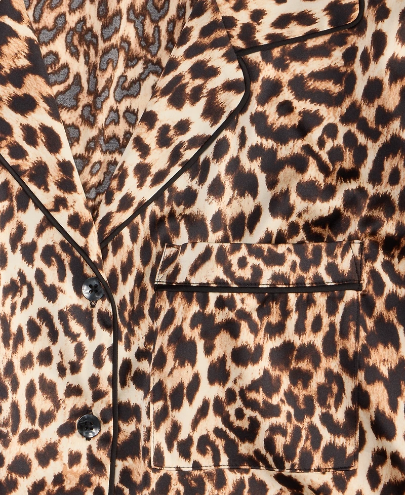 I.n.c. International Concepts Women's Printed Satin Long Pajama Set, Macy's Exclusive