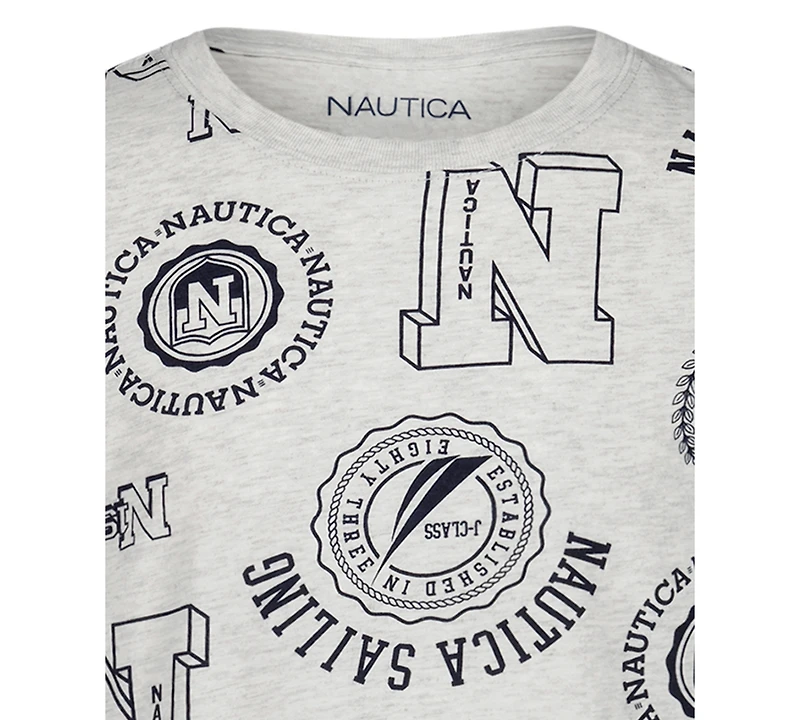 Nautica Big Boys Mixed Print Short Sleeve T-Shirt