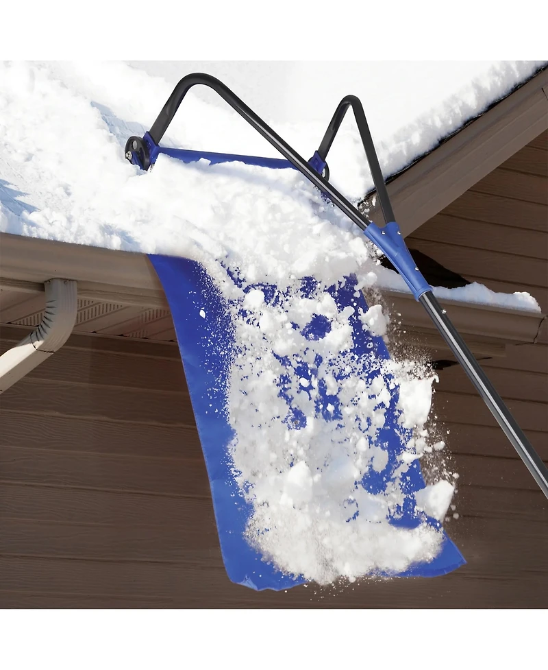 Snow Joe Roof Rake Snow Removal Tool with 28-Foot Reach and 20-Foot Debris Slide