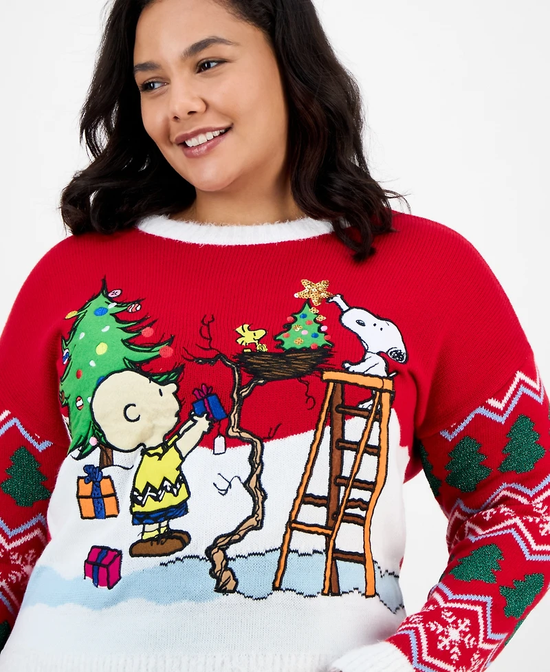 It's Our Time Trendy Plus Charlie Brown Ugly Xmas Sweater