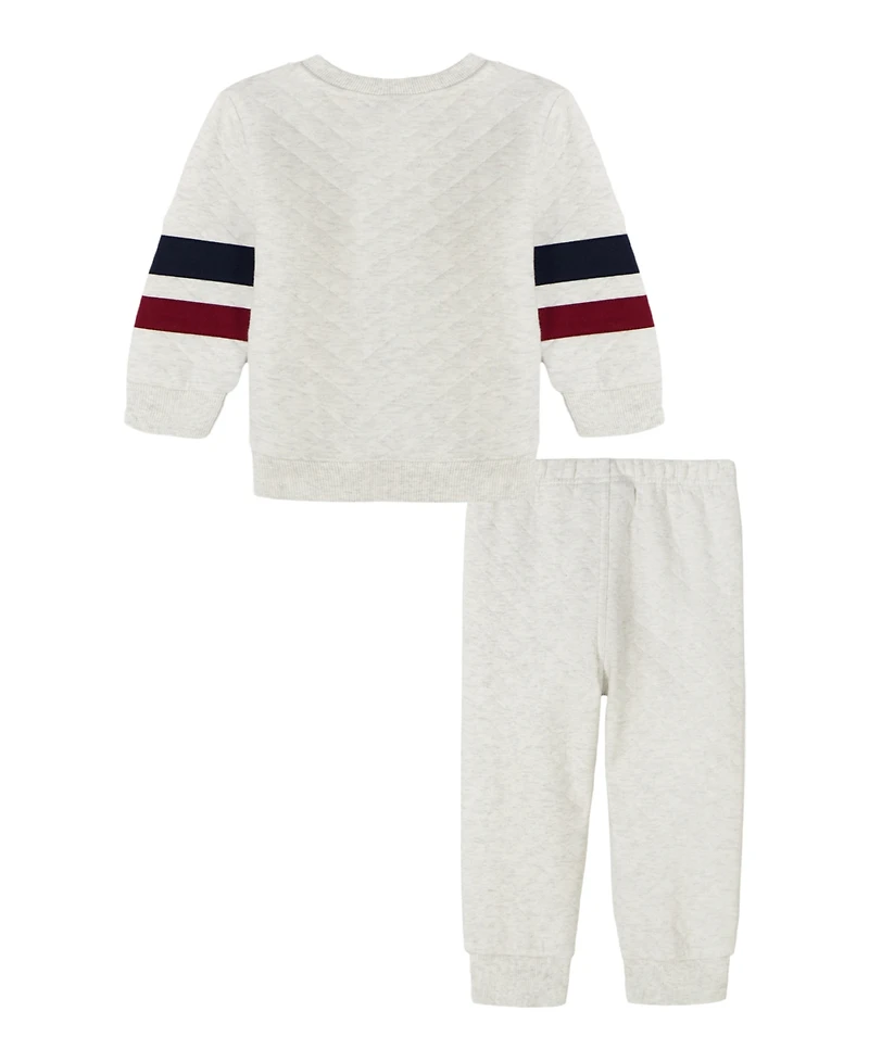 Tommy Hilfiger Baby Boys 2-Piece Diamond Quilted T-Shirt and Joggers Set