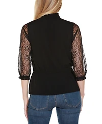 Belldini Women's Mixed-Media Embellished Knit Top