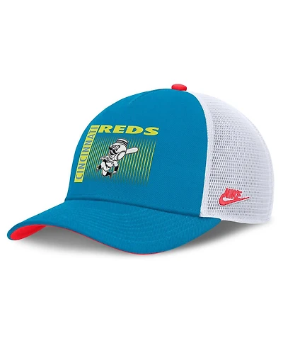 Nike Men's Teal Cincinnati Reds Neon 90s Rise Structured Performance Adjustable Trucker Hat