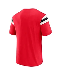 Darius Rucker Collection by Fanatics Men's Red Kansas City Chiefs Football Stripe Sleeve T-Shirt
