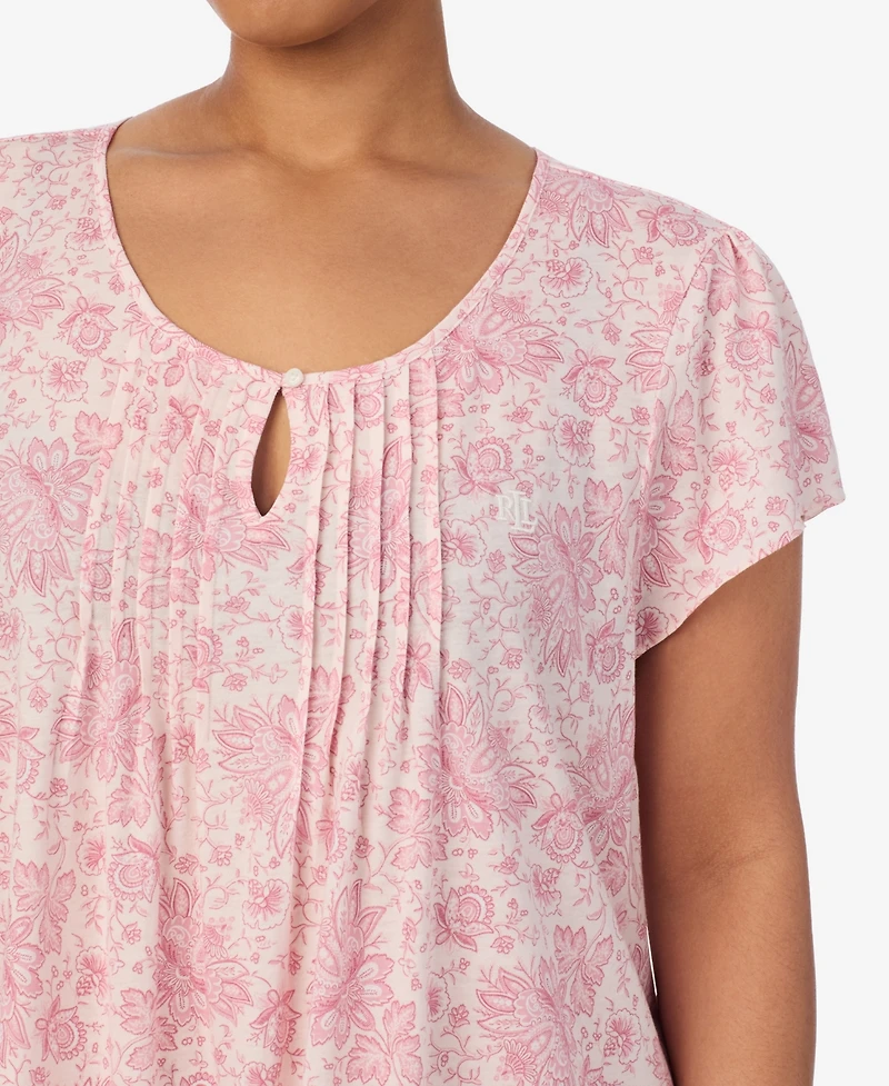 Lauren Ralph Plus Flutter Sleeves Ballet Nightgown