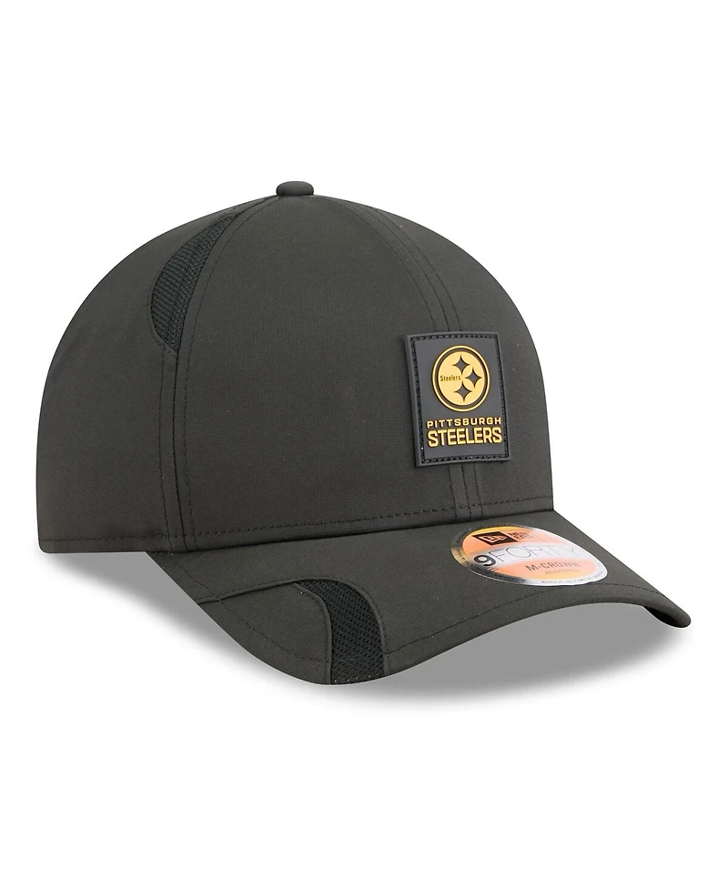 New Era Big Boys and Girls Black Pittsburgh Steelers 2025 Sideline 9FORTY Adjustable Hat