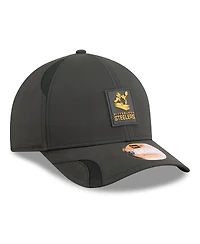 New Era Men's Black Pittsburgh Steelers 2025 Sideline Throwback M-crown 9FORTY Adjustable Hat