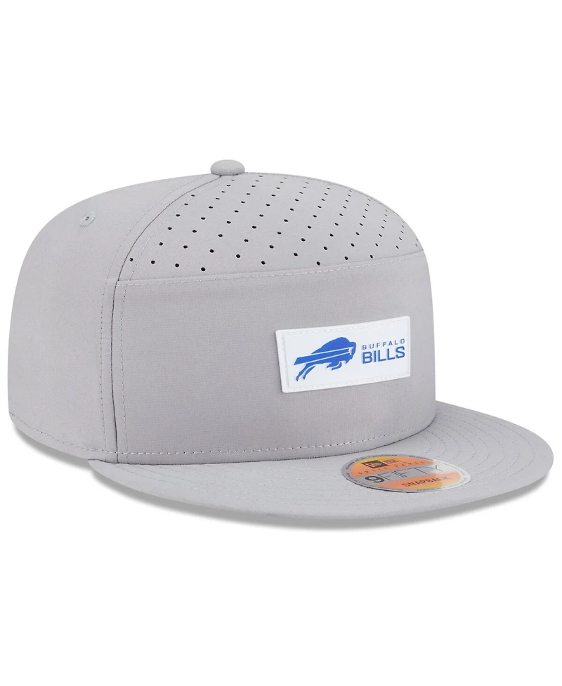 New Era Men's Gray Buffalo Bills 2025 Sideline Split Panel 9FIFTY Snapback Hat
