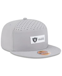New Era Men's Gray Las Vegas Raiders 2025 Sideline Split Panel 9FIFTY Snapback Hat