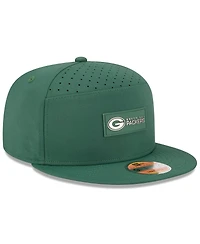 New Era Men's Green Green Bay Packers 2025 Sideline Split Panel 9FIFTY Snapback Hat
