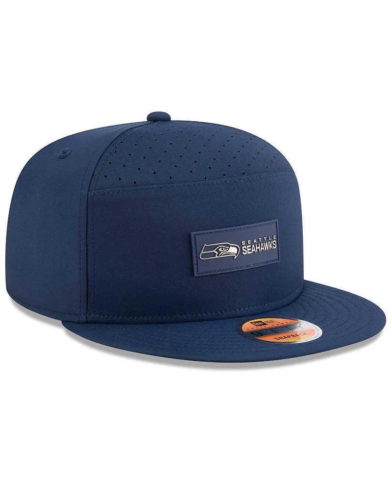 New Era Men's College Navy Seattle Seahawks 2025 Sideline Split Panel 9FIFTY Snapback Hat