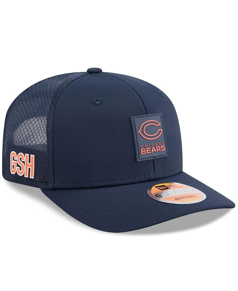 New Era Men's Navy Chicago Bears 2025 Sideline 9SEVENTY Trucker Adjustable Hat