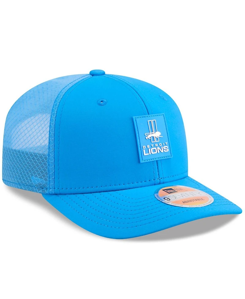 New Era Men's Blue Detroit Lions 2025 Sideline Throwback 9SEVENTY Trucker Adjustable Hat