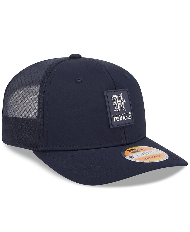 New Era Men's Navy Houston Texans 2025 Sideline H-Town 9SEVENTY Trucker Adjustable Hat