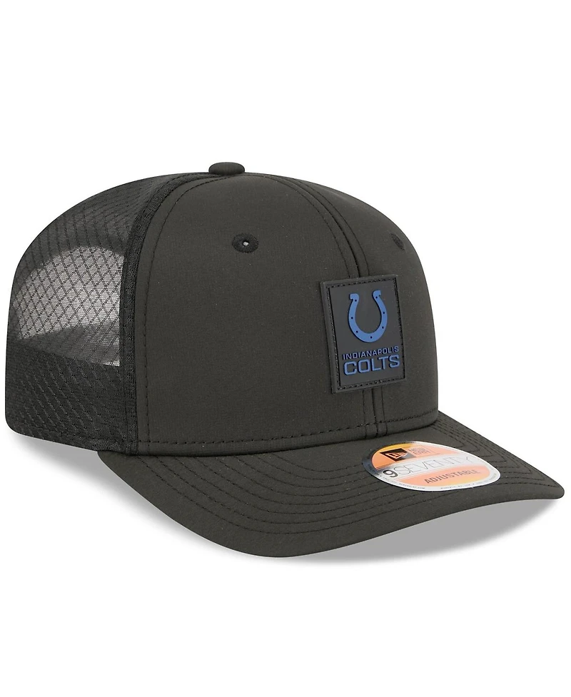 New Era Men's Black Indianapolis Colts 2025 Sideline 9SEVENTY Trucker Adjustable Hat