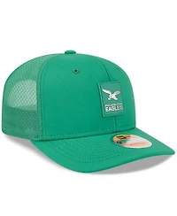 New Era Men's Kelly Green Philadelphia Eagles 2025 Sideline Throwback 9SEVENTY Trucker Adjustable Hat