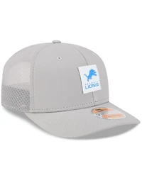 New Era Men's Gray Detroit Lions 2025 Sideline 9SEVENTY Adjustable Trucker Hat