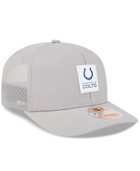 New Era Men's Gray Indianapolis Colts 2025 Sideline 9SEVENTY Adjustable Trucker Hat