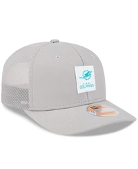 New Era Men's Gray Miami Dolphins 2025 Sideline 9SEVENTY Adjustable Trucker Hat