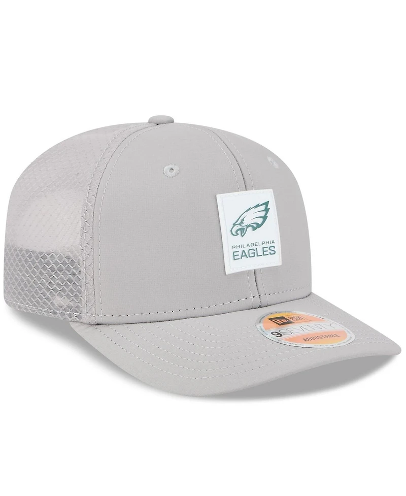 New Era Men's Gray Philadelphia Eagles 2025 Sideline 9SEVENTY Adjustable Trucker Hat