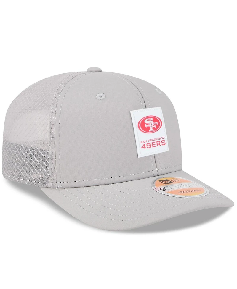 New Era Men's Gray San Francisco 49ers 2025 Sideline 9SEVENTY Adjustable Trucker Hat