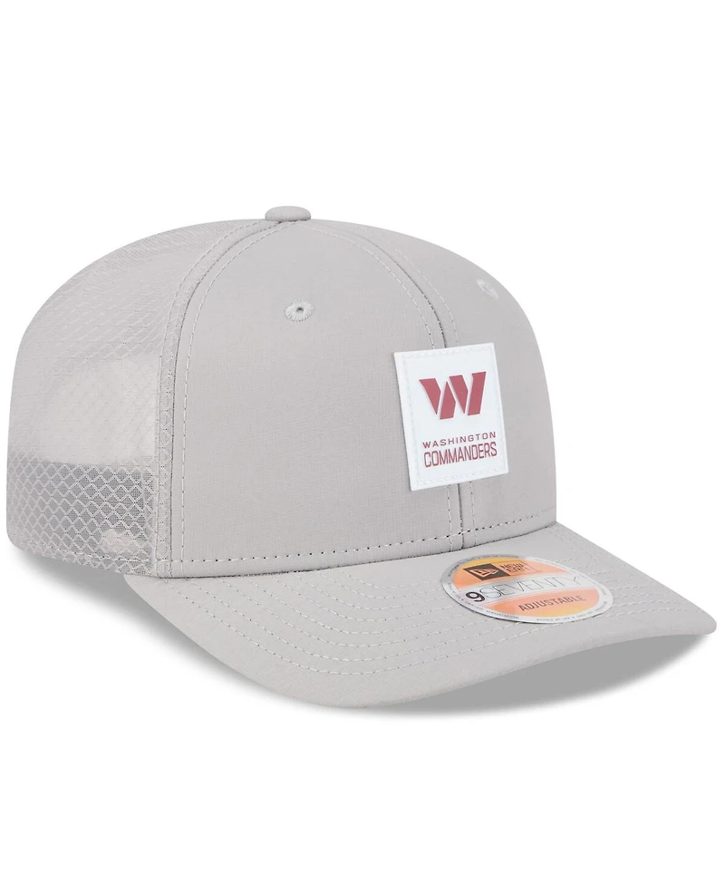 New Era Men's Gray Washington Commanders 2025 Sideline 9SEVENTY Adjustable Trucker Hat
