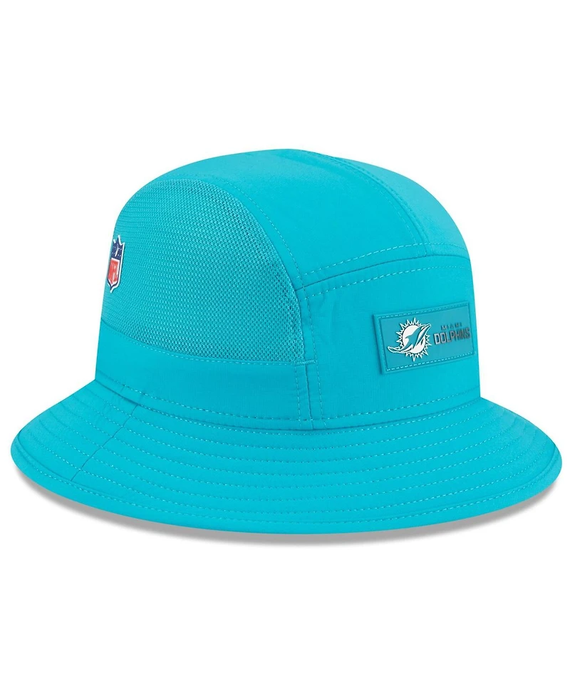 New Era Men's Aqua Miami Dolphins 2025 Sideline Bucket Hat