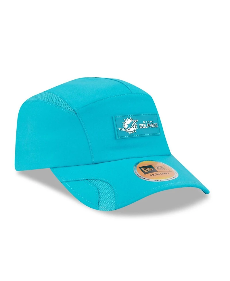 New Era Men's Aqua Miami Dolphins 2025 Sideline Runner Adjustable Hat