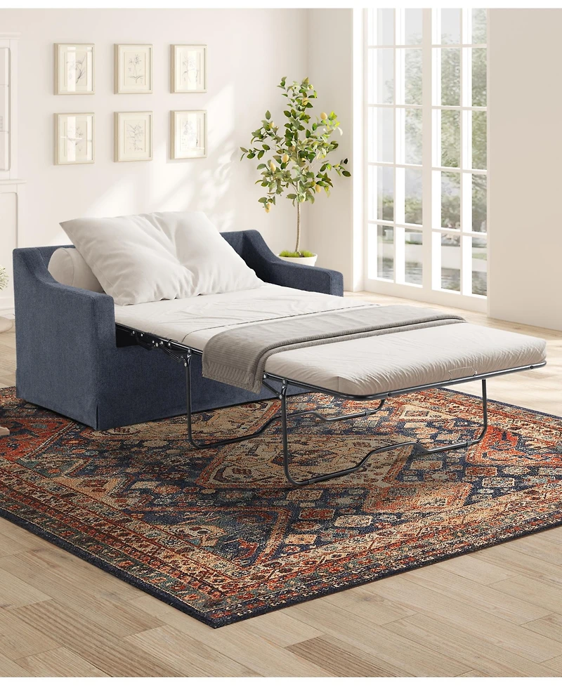 Serta 53.5" Polyester Hampstead Convertible Twin Sleeper Loveseat