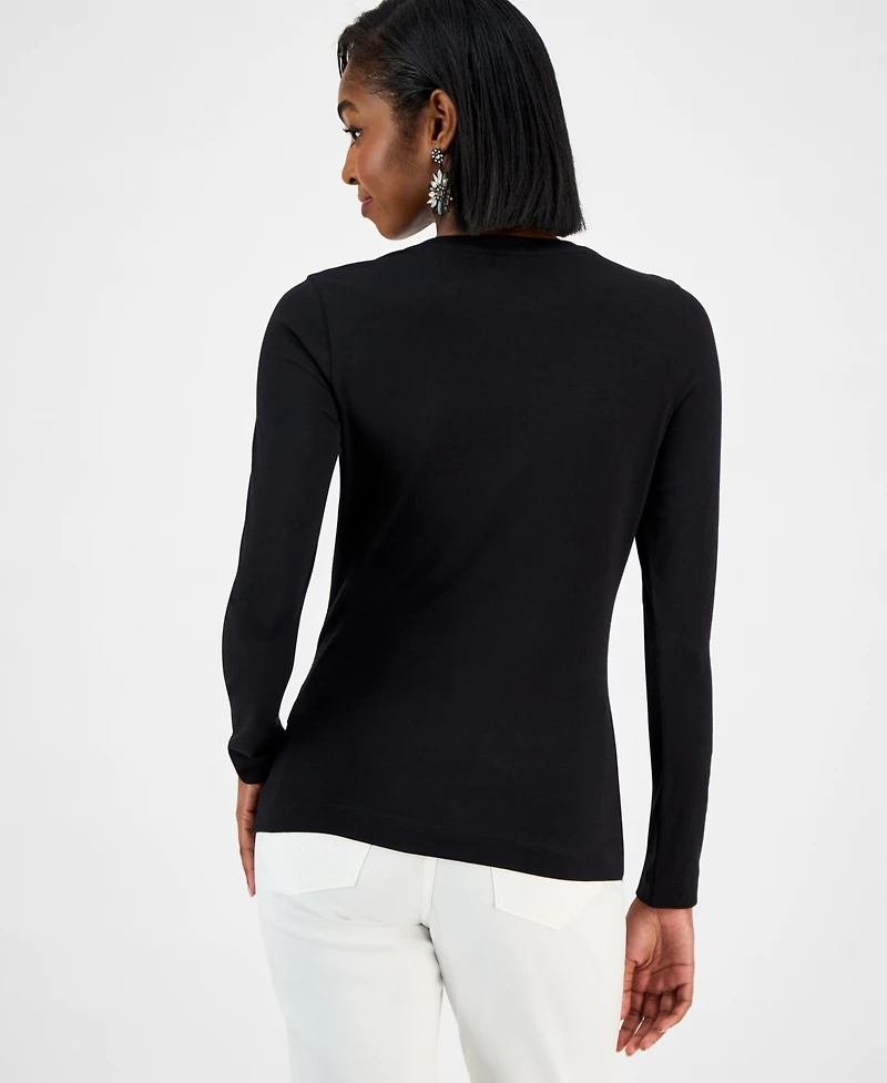 Guess Women's Triangle Logo Long-Sleeve T-Shirt