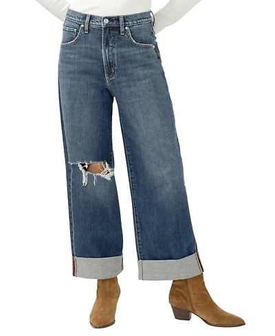 Silver Jeans Co. Women's Be Easy High Rise Wide Leg Crop