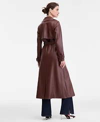 I.n.c. International Concepts Women's Faux-Leather Trench Coat, Macy's Exclusive