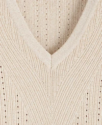 I.n.c. International Concepts Women's Metallic-Knit V-Neck Sweater, Macy's Exclusive