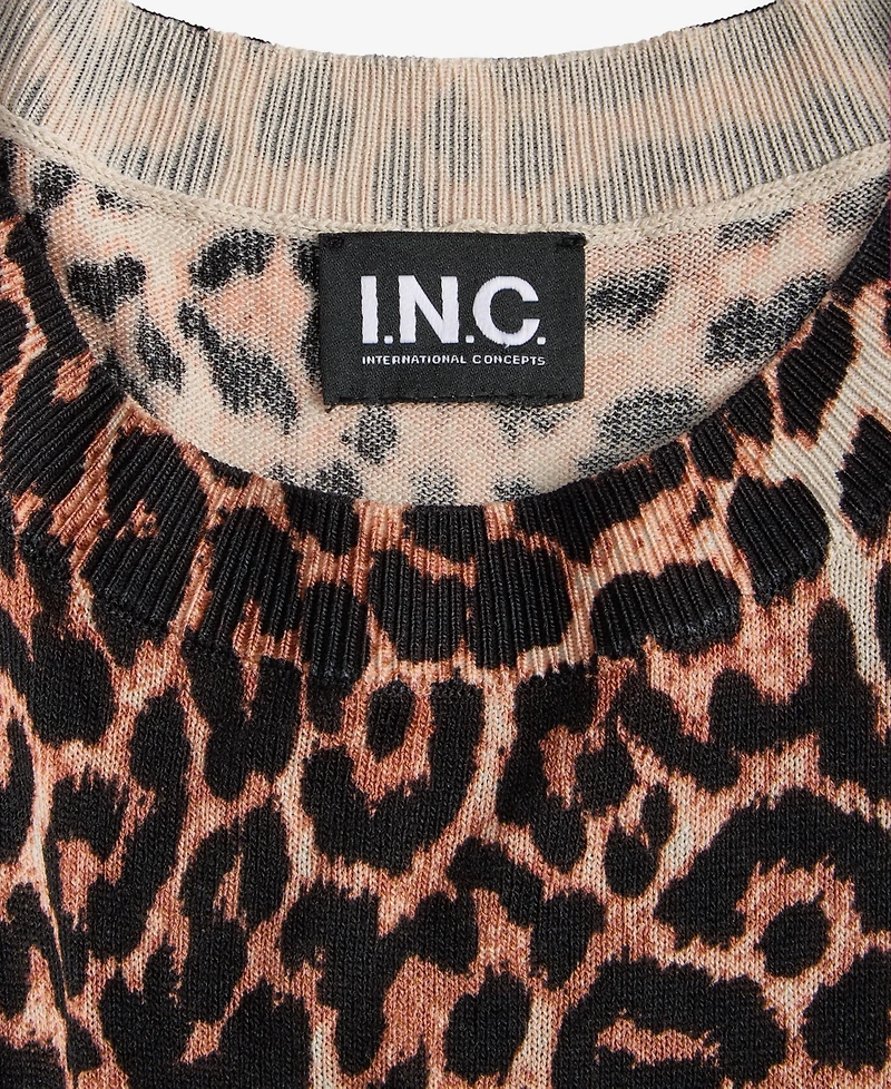 I.n.c. International Concepts Women's Animal-Print Sweater, Macy's Exclusive