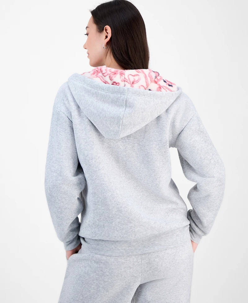 Ultra Flirt Juniors' Full-Zip Faux-Fur-Lined Hoodie