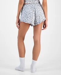 Just Polly Juniors' Pointelle Ruffle-Hem Lounge Shorts
