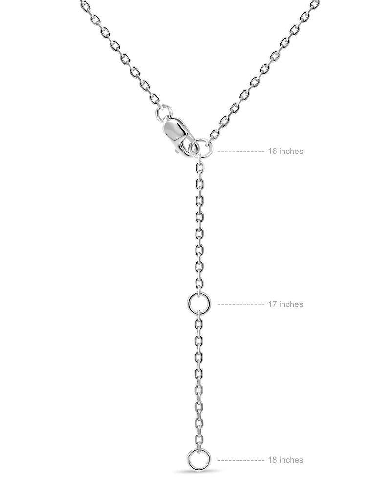 Devata Contour-lined Heart Necklace in Sterling Silver, Adj to 16 in / 17 in / 18 in