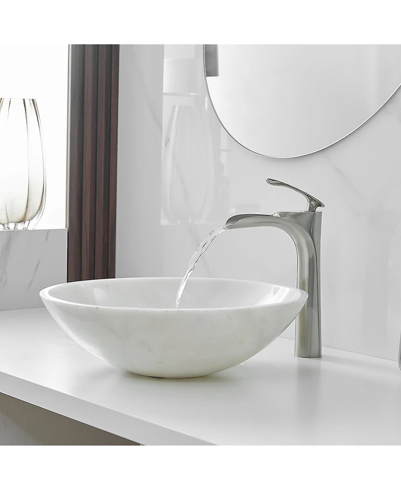 Greenspring Single Hole Handle Bathroom Vessel Sink Faucet With Pop Up Drain Without Overflow Matte Black Chrome