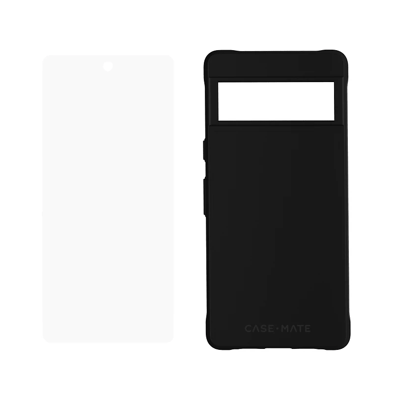 Case-Mate Protection Pack Tough Case and Glass Screen Protector for Google Pixel 7a-Clear