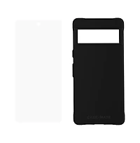 Case-Mate Protection Pack Tough Case and Glass Screen Protector for Google Pixel 7a-Clear