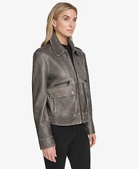 Andrew Marc Women's Addis Aviator Leather Jacket