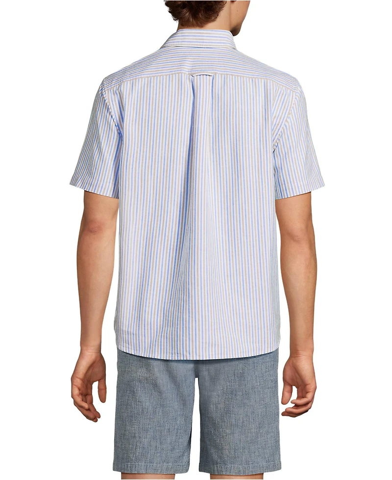 Lands' End Men's Short Sleeve Sail Rigger Oxford Shirt
